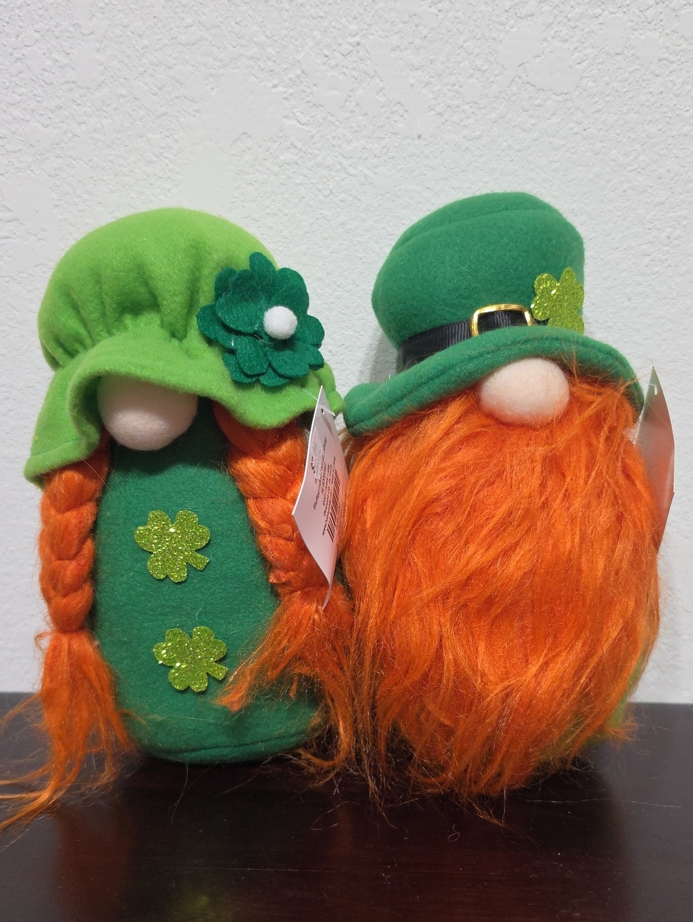 Hobby Lobby Green Felt Gnome with Orange Braided Hair